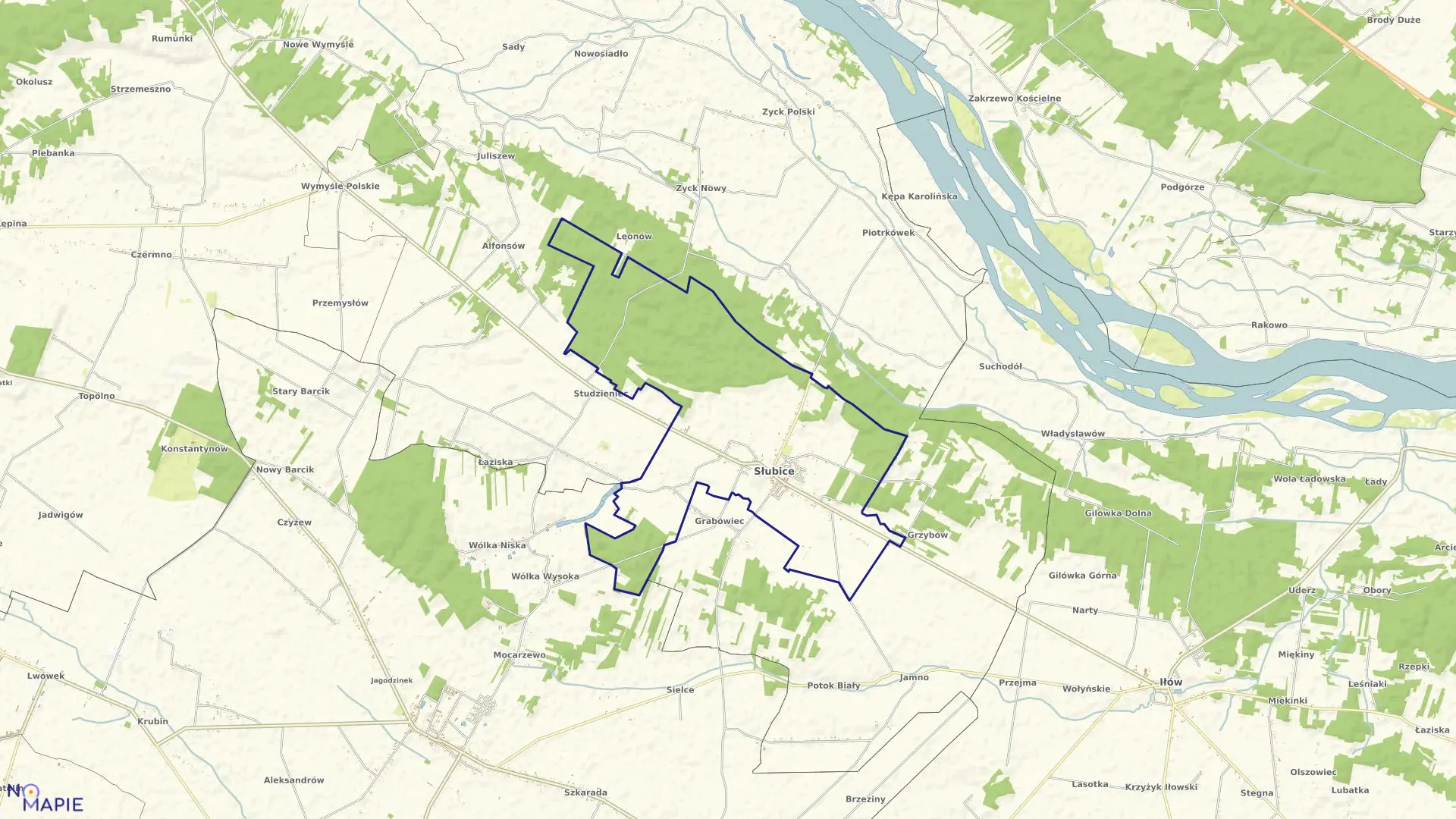 Mapa obrębu SŁUBICE w gminie Słubice